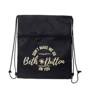 Spunky Beth Dutton Quote Typography Design Durable Drawstring Zipper Backpack for Students