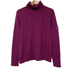Pre-owned BURBERRY Wool Small Leather Goods Golf Turtleneck Knit Sweater
