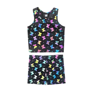 High Shine Cropped Racerback Tank & Tumble Short
