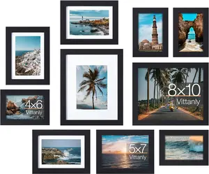 10 Pack Picture Frames Collage Wall Decor, Gallery Wall Frame Set for Wall or Tabletop Display, Multi Sizes with Two 8x10, Four 5x7, and Four 4x6 Photo Frames, Black Artwork Hanging