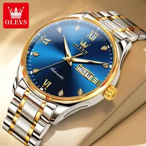 Genuine dual calendar high-end business men's watch OLEVS brand simple classic luminous waterproof automatic mechanical watch 9955