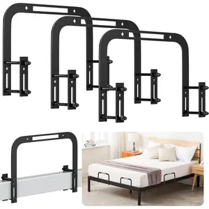 Mattress Slide Stopper, 3 Pcs Mattress Stoppers to Prevent Sliding, Adjustable Non Slip Holder in Place Grippers for Metal Bed Frame, Easy Installation, Black, with Two Improved Screw Sizes