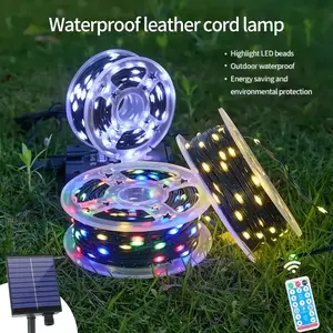 1 Piece 105ft Solar Outdoor String Lights - 300 LEDs, Waterproof Multi-Color Fairy Lights, 8 Lighting Modes, 1200mAh Large Battery, Suitable for Deck, Garden, Patio, and Halloween/Christmas Decorations, Solar String Lights