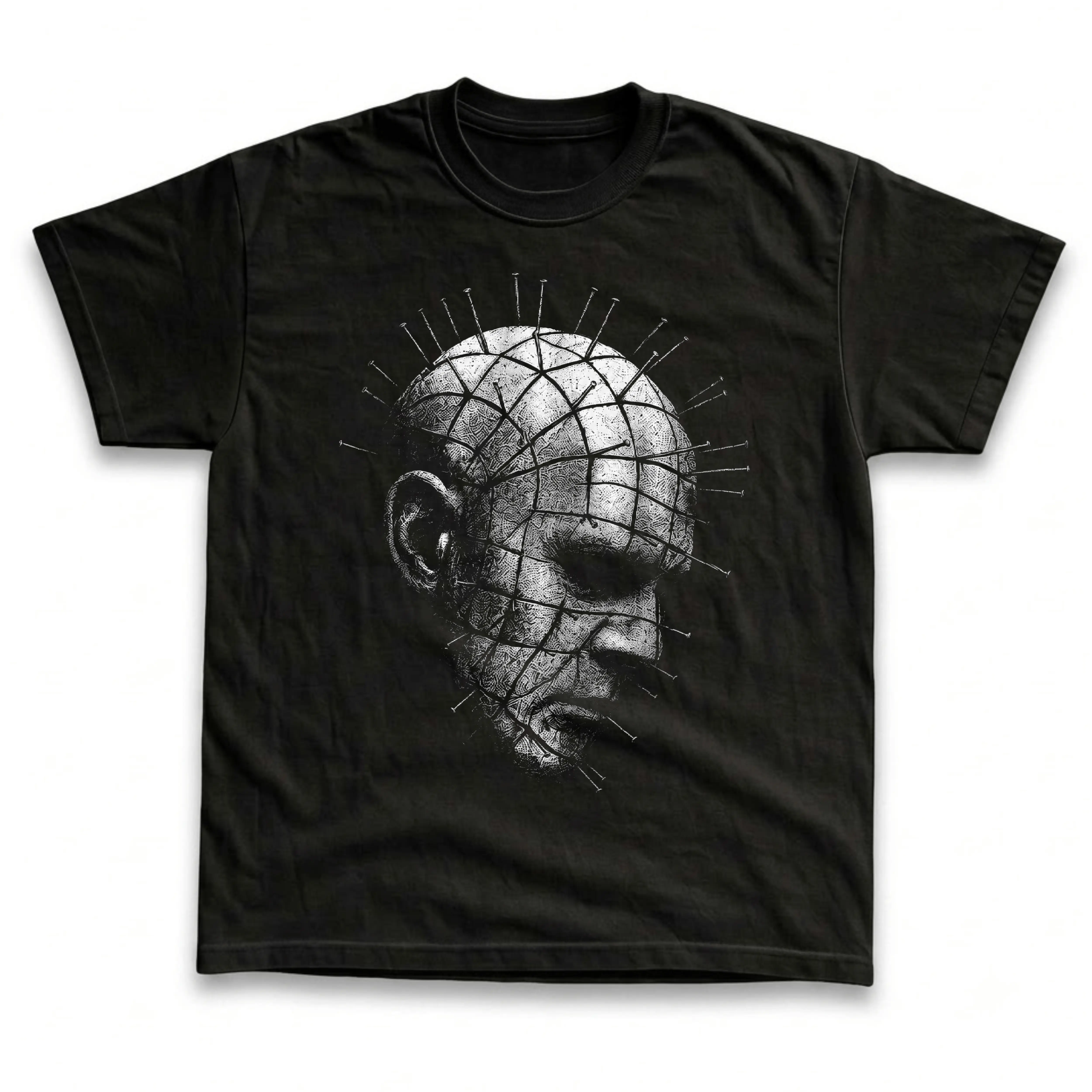 Gildan Men's and Women's T-Shirt, Vintage Hellraiser Graphic Tee, Pinhead Cenobite Clive Barker Horror Movie Shirt, 80s Cult Classic Fan Gift, Gothic Aesthetic Retro Grunge Streetwear, Spooky Halloween Costume Outfit