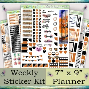 7x9 Weekly Cauldrons & Candy Corn Planner Stickers Kit