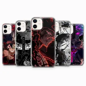 Black Clover Phone Case Asta Noelle Silva Cover Compatible with iPhone X, 11, 12, 13, 14, 15, 16, 17 Plus Pro Promax & SS Galaxy S21-25 Series
