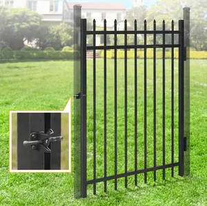 Fencer Wire Heavy Duty Pinnacle Fence Gate, 5FT Height x 4FT Width Outdoor Fence Gate, Outdoor Anti-Rust Metal Steel Gate for Fencing Barrier, Decorative Garden Gate for Residential, Yard, Pool, Patio, Pack of 1/5/10