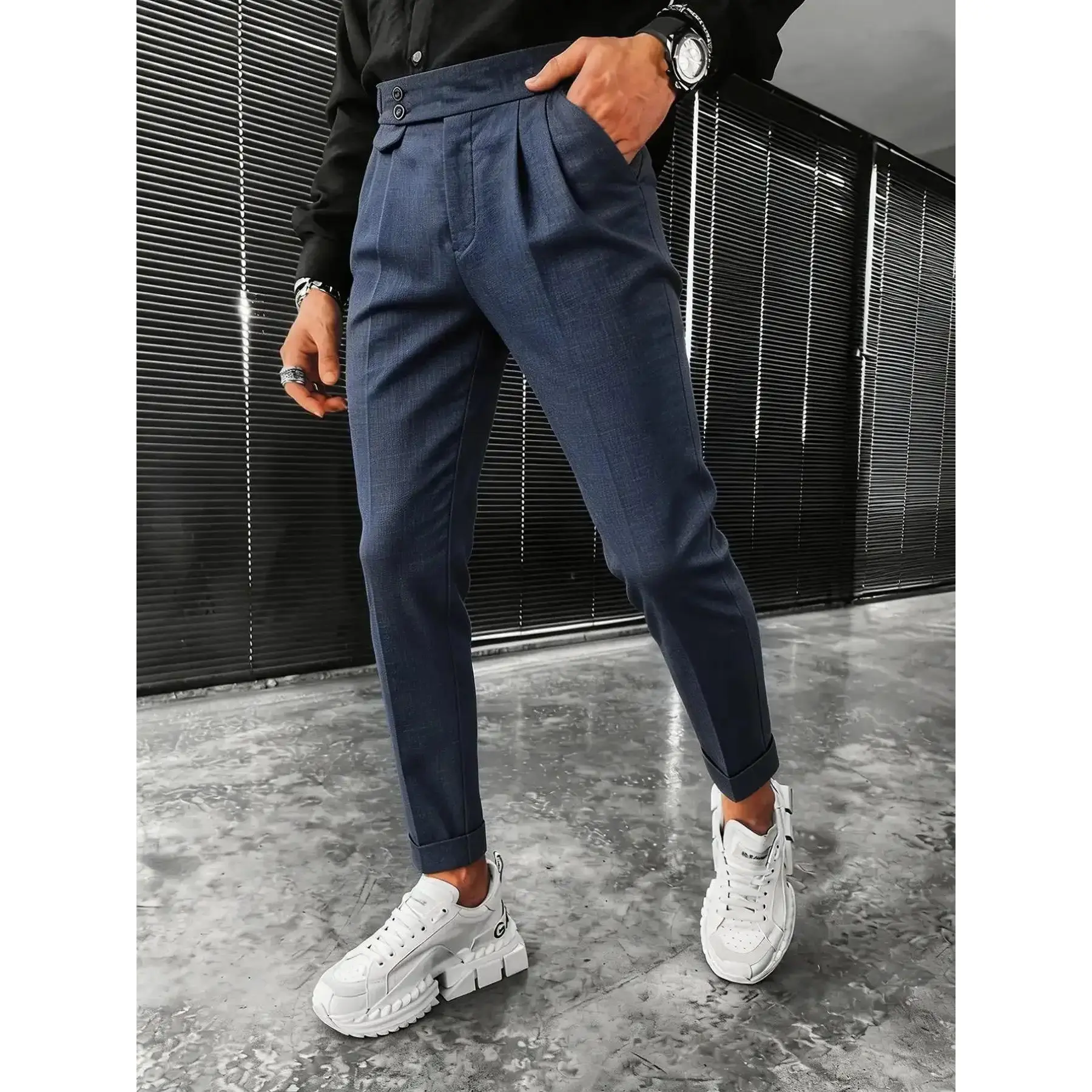 Men's Essential Fashion Casual Classic Slim-Fit Suit Pants, Trouser, Versatile Business Office All Seasons Wear, Comfortable and Stylish, Season Trousers, Plain Pattern, Best Gift Weekend Outfit trending now elegant luxe