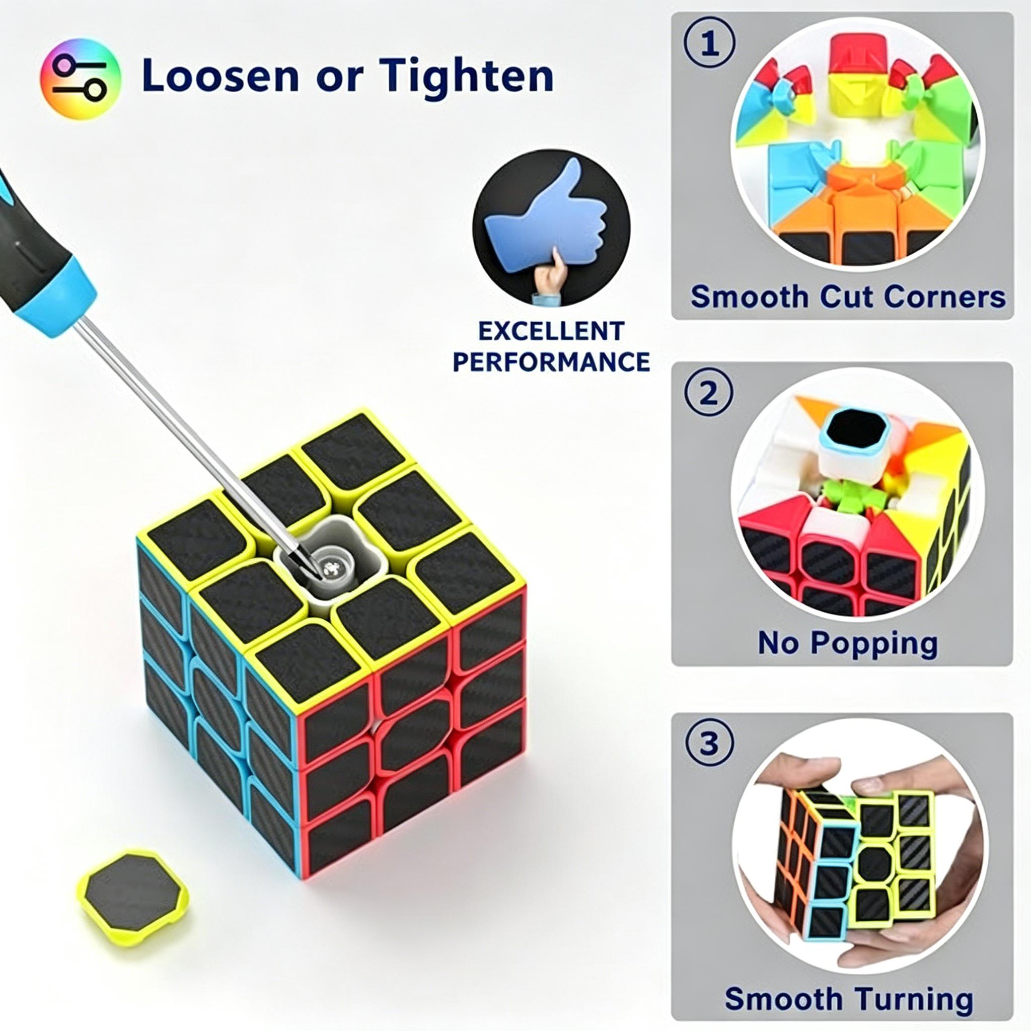 Speed Cube Set, 4 Pack Magic Cube Bundle Includes 2x2x2 3x3x3 4x4x4 Pyramid Puzzle Cube, Carbon Fiber Sticker Smooth Turning Brain Teaser Toy, Birthday Party Christmas Stocking Stuffers Gift for Kids Teens Adults Speed Cube Set, 4 Pack Magic Cube Bundle Includes 2x2x2 3x3x3 4x4x4 Pyramid Puzzle Cube, Carbon Fiber Sticker Smooth Turning Brain Teaser Toy, Birthday Party Christmas Stocking Stuffers Gift for Kids Teens Adults