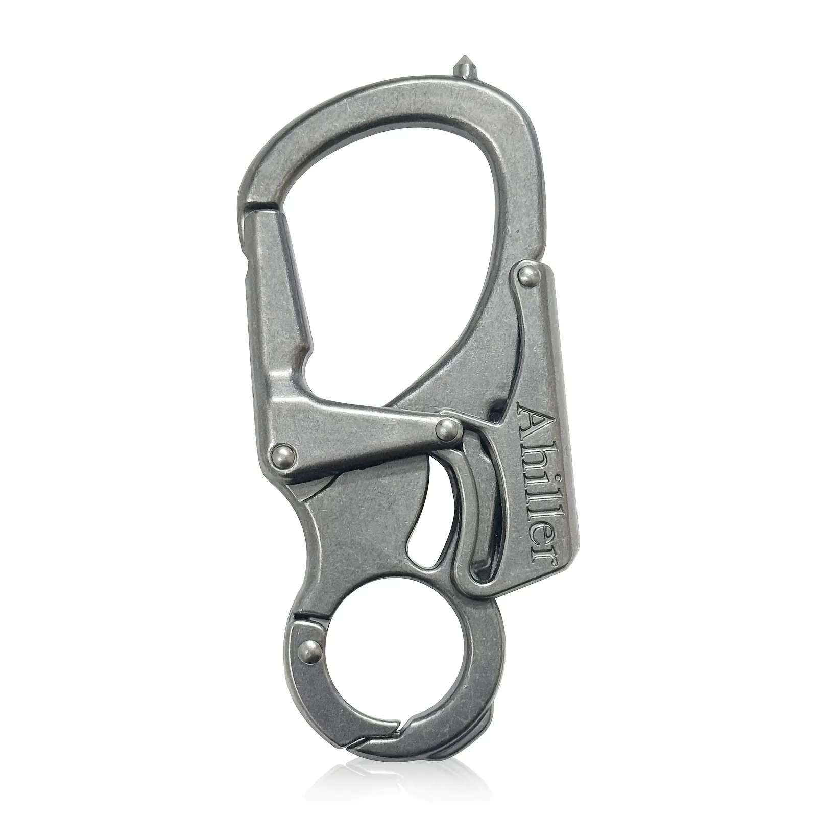 Ahiller Spike Keychain - Double lock security design, men's accessories carbine keychain, tungsten steel tip, multi-tool set, suitable for camping/hiking/fishing and other outdoor activities,suitable for punk style, gothic style wear jewelry