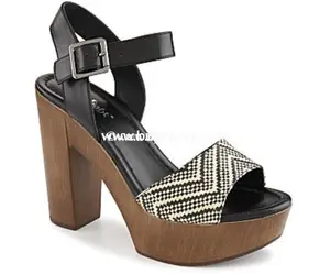 SHOES {LimeLight} Beige/Black Chevron Print