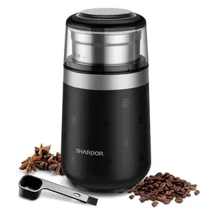 SHARDOR Adjustable Electric Coffee Grinder, Super Silent Coffee Bean Grinder with Time Memory Function, Multi-Functional Stainless Steel Bowl for Coffee Beans, Spices, Herbs & Nuts, Black
