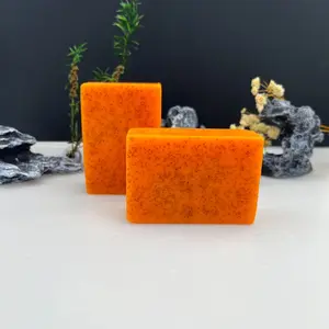 Turmeric Soap Set - 6/12pcs Handmade Turmeric Cleansing Soap with Lemon & Vitamin E, Alcohol-Free, Exfoliating Bath Soap for Facial and Body Cleansing