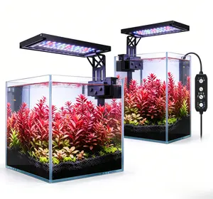 Household Freshwater Aquarium Clip On Light, 14W High Efficiency LED Full Spectrum Plant Growth Lighting Adjustable Timing Brightness Fish Tank Accessory timer