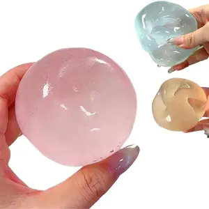 Stress Ball Slow-Rebound Toy Transparent Coconut Oil Maltose Squeeze Toy Pink Blue Candy Color Anti-Stress Sensory Toy Gifts