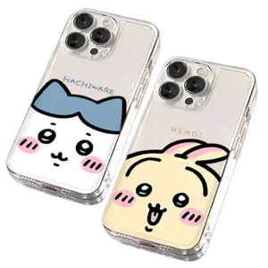Big-headed Chiikawa Cute Transparent Phone Cases For iPhone 17 Promax Pro Air 16 Plus 15 14 13 12 11 Shockproof Protective Cover Perfect Christmas Halloween Birthday Gift