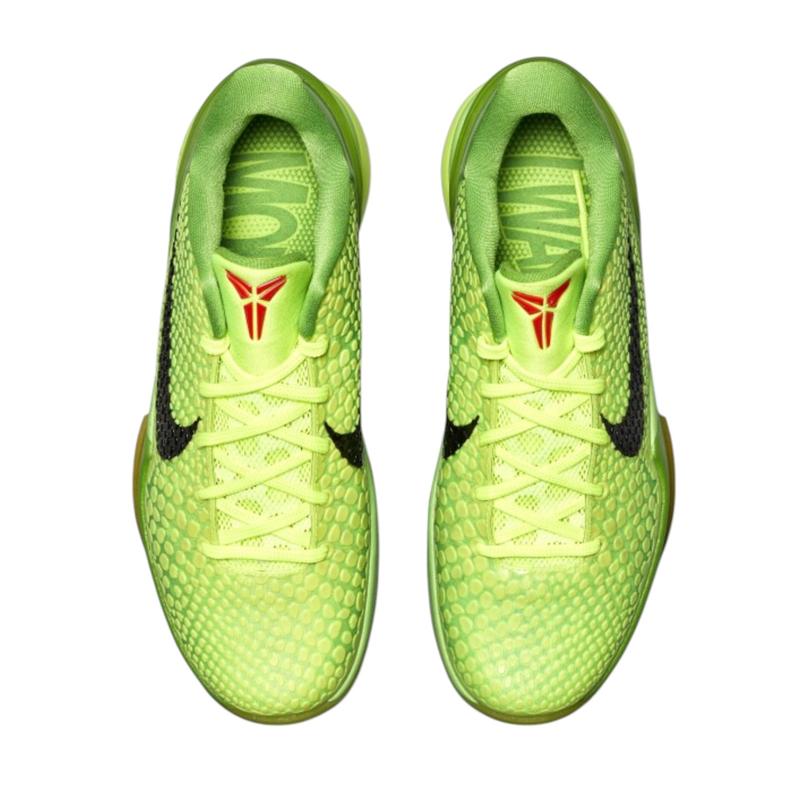 Kobe 6 Proto Grinch 2020 Sneaker in Iconic Christmas Green/Red.  Mamba Mentality!