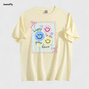 JeansFly Comfort Colors Happy To See Your Face Shirt, Back to School Teacher Gift, Teacher shirt Daisy Teacher T-shirt, Teacher Life Shirt, Teacher Appreciation Gift