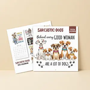 1 Piece 2026 Sarcastic Dogs Calendar | Funny Decor for Dog Lovers & Humor Fans