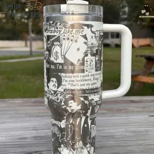 Doc Holliday Val Kilmer Tombstone 20oz 40oz Tumbler With Handle | Western Movie Tribute Stainless Steel Insulated Cup | I'm Your Huckleberry Movie Buffs Cowboy Fan Gift, Viral TikTok Retro Western Collage Travel Mug 2026