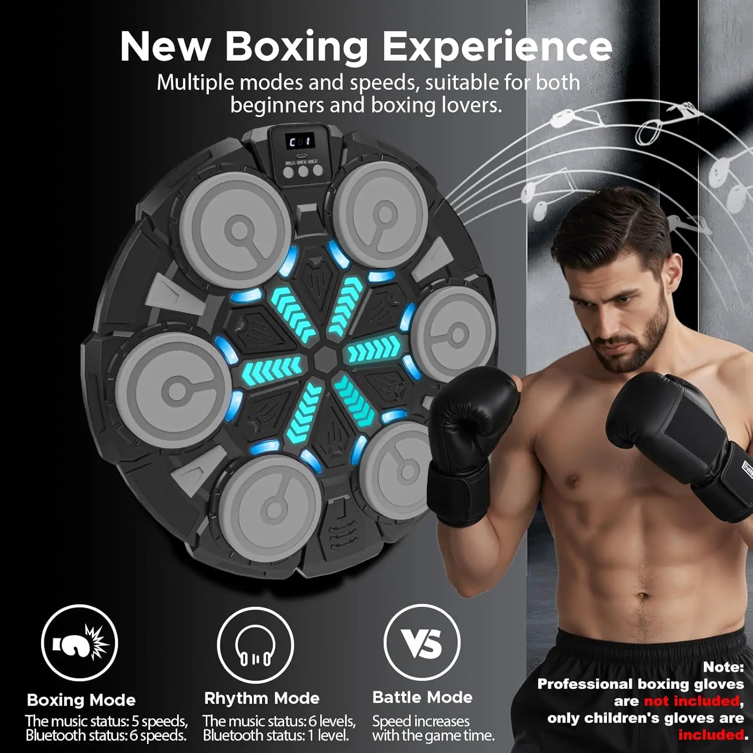 Interactive Boxing Trainer, Smart Music Boxing Training Machine, Boxing Pad for Adults and Kids with Boxing Interactive Boxing Trainer, Smart Music Boxing Training Machine, Boxing Pad for Adults and Kids with Boxing