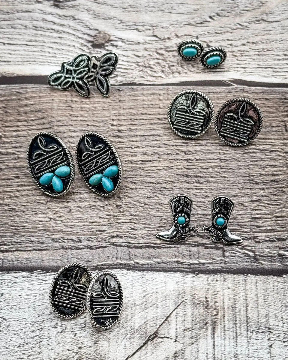 Mesa Boot Stitch Multi Stud Earring Set