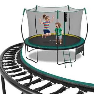 SkyBound 14 FT 12 FT 10FT 8FT 6FT Springless Trampoline for Kids and Adults - Recreational Trampolines with AntiRust Coating - Bungee Cords Outdoor Trampoline for Kids - No-Gap Design Zipper System