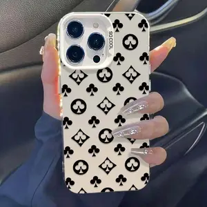 A black plum blossom pattern phone case, anti-slip and anti-drop, suitable for iPhone 17 AIR 17/16/15/14/13/12/11/8/7 PRO PRO MAX X XS XR PLUS, an ideal gift for friends and family, CYK437