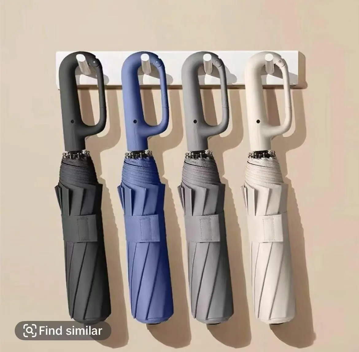 Automatic Foldable Umbrella for Rain & Sun - Lightweight Auto-Open, Sturdy Windproof 10*3 ABS-Metal Ribs, Anti-UV Protection, Ring Buckle Hook, Durable Ergonomic Handle, 35 * 6Cm Nylon Umbrella for Travel, Commute