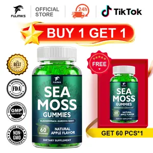 Fulimiks Sea Moss Gummies - Irish Sea Moss Gummies Advanced for Adults with Bladderwrack & Burdock Root for Supports Immune, Energy - 60 Vegan Gummy -  Buy 1 Get 1