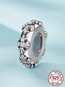 925 Sterling Silver Vintage Cross Design Slide Bead, Classic Cross Pendant, Fashionable Charm for DIY Bracelet & Necklace, Trendy All-match & Exquisite DIY Gift