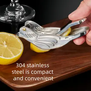 Stainless Steel 304 Manual Lemon Juicer, Hand Press Small Fruit Juice Squeezer, Portable Lightweight Citrus Press Tool for Afternoon Tea