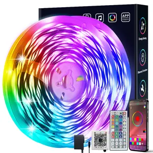 Led Strip Lights 100ft (2 Rolls of 50ft), RGB Color Changing LED Lights for Bedroom, Kitchen Decoration, App Control and Music Sync.