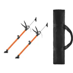 Cabinet Jack Support Pole 2-Pack 21.3-60 Inch Steel Telescopic Quick Support Rod Adjustable 3rd Hand System 154 lbs Capacity for Cabinets Drywall Cargo Bars