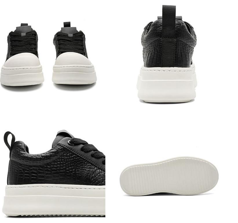 Cheat Code Height Boost: Black & White Platform Sneakers