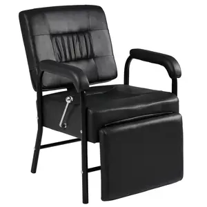 Shampoo Chair with Footrest for Salon, Reclining Salon Chair for Barber & Hair Stylist Chairs,Reclining Barber Chair Spa Beauty Equipment Extra Wider Seat (Black)