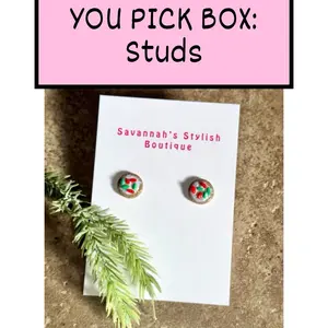 Stud size - You Pick Box Polymer Clay Earrings