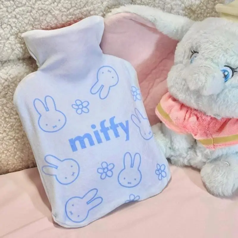 Bunny Fluffy Heated Water Bottle - Portable Warmth for Hands & Belly Mini Plush Insulated Hot Pack Cold Weather Essential