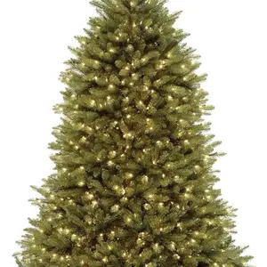 6ft to 12ft Pre-Lit Dunhill Fir Artificial Christmas Tree with 700 LED Lights 2,514 Tips PowerConnect Foot Pedal 10 Light Functions Includes Stand Green