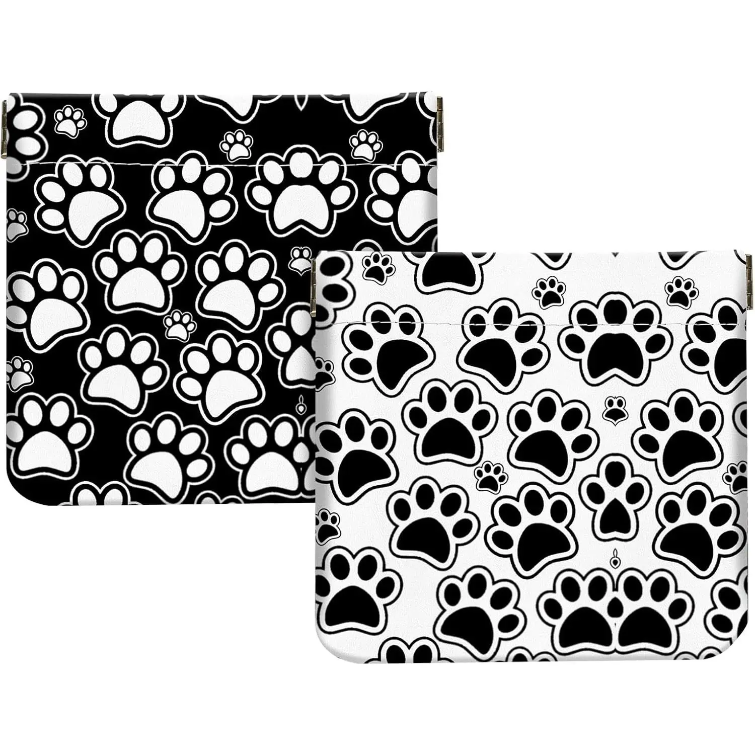 Black and white paw prints
