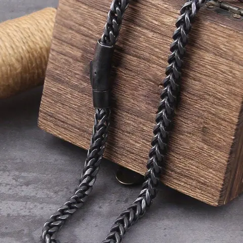 Men's Viking Style Vintage Stainless Steel Cuban Link Chain, Trendy Hip-Hop Link Design, Party Accessory Gift, Link Chain Jewelry
