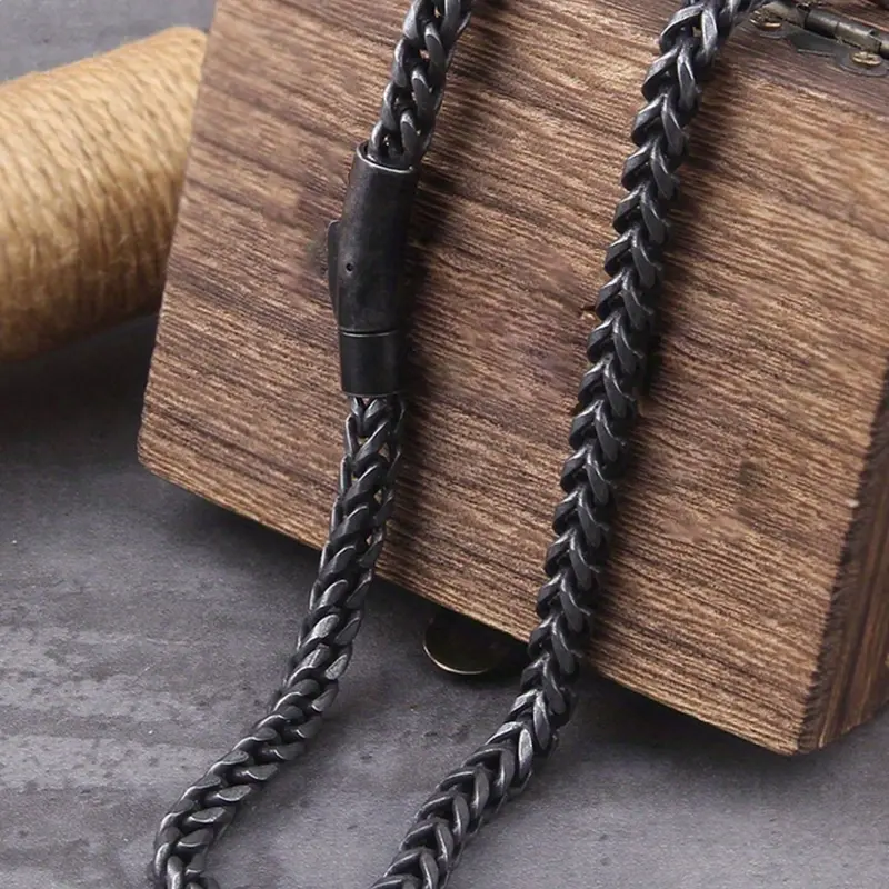 Men's Viking Style Vintage Stainless Steel Cuban Link Chain, Trendy Hip-Hop Link Design, Party Accessory Gift, Link Chain Jewelry