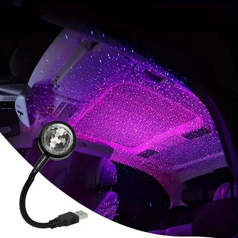 USB Projector Atmosphere Light, Car Interior Decorative Light, RGB Car LED Light, Universal Car Interior Decoration Accessories