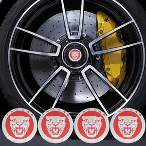 4pcs Aluminum 56mm R Logo Badge Car Wheel Center HUB Caps, Emblem Sticker for Jaguar X-Type S-Type F-Type Xj Xf Xe Xk Accessories