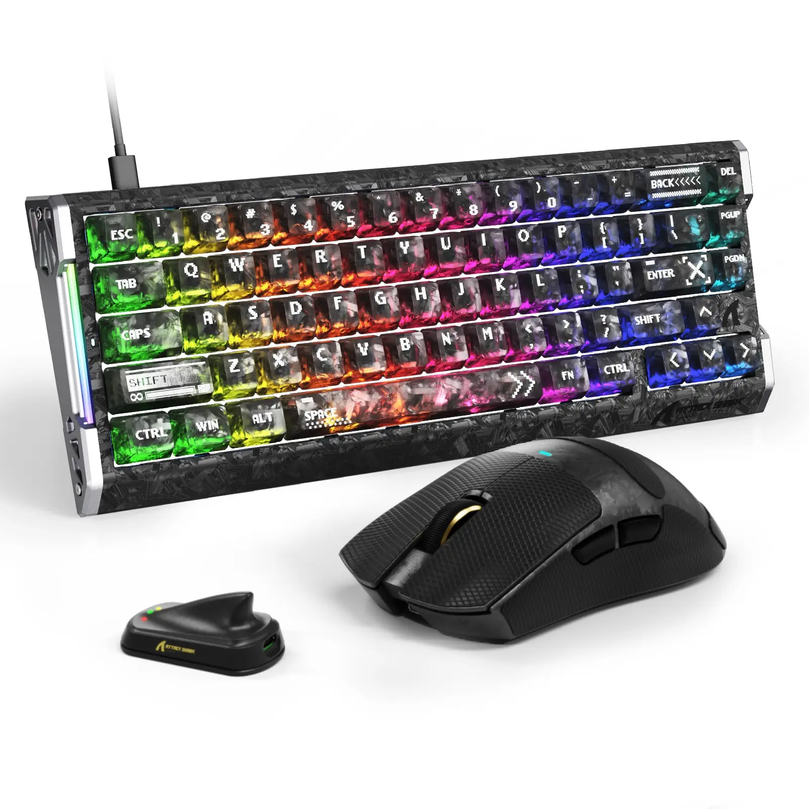 Attack Shark R68 He & X11 Ultra Forging Carbon Fiber Gaming Set, High-Performance Game Gear, Durable and Lightweight Design