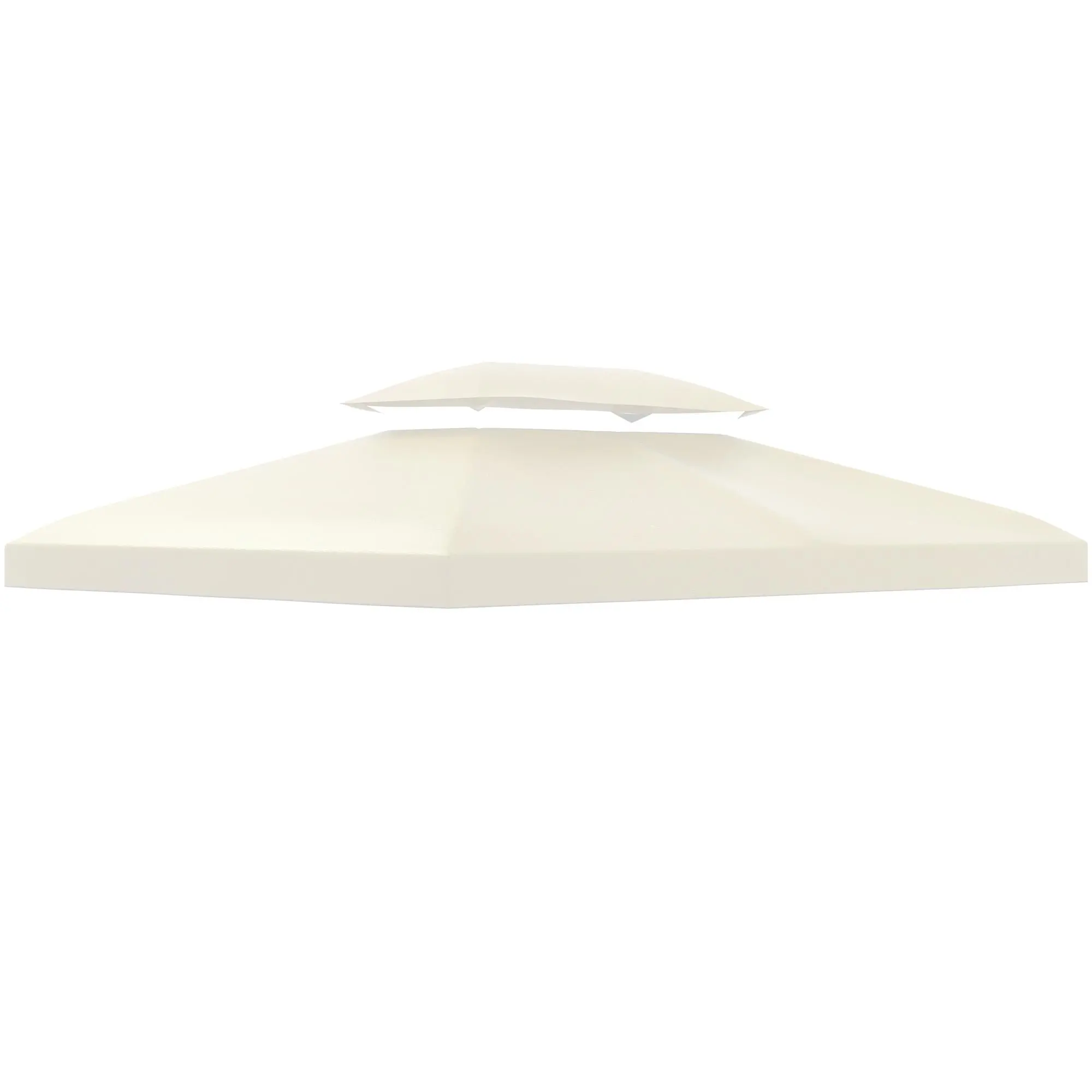 Outsunny 13.1' x 9.84 Gazebo Replacement Canopy, 2-Tier Top UV Cover for 84C-101 Outdoor Gazebo, Cream White (Top Only)