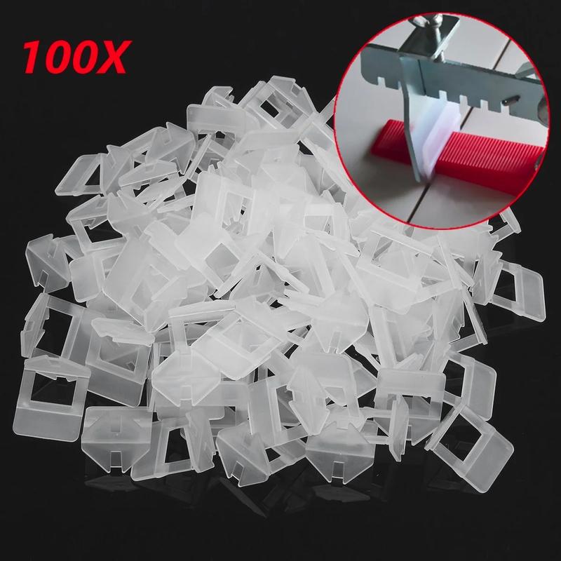 1.5mm White Tile Leveling System Clip Spacer Plastic Tiling Flooring Tools 100Pcs