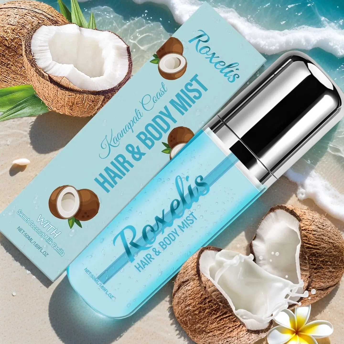 Coconut Women's Hair Scent, Hair & Body Scent, Long-Lasting Scent, Natural Ingredients, Daily Fresh Elegance, Soft Scent, Date Charming, Coconut Vanilla Fragrance