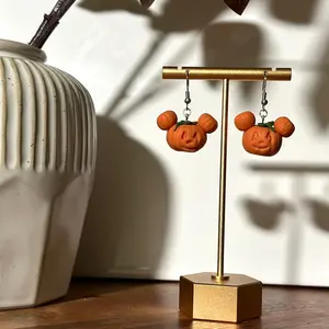 Mickey pumpkin clay earrings