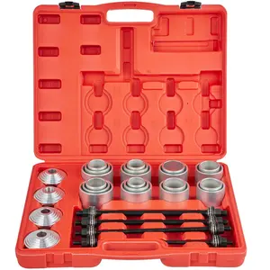 VEVOR 28 PCS Pull and Press Sleeve Kit, 45 #   Steel Removal Installation Bushes Bearings Tool Kit, Bush Removal Insertion Sleeve Tool Set Works on Most Cars and LCV, HGV Engines